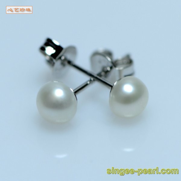 心艺珍珠图片:(6.5-7mm白色)珍珠耳钉ED12004-1