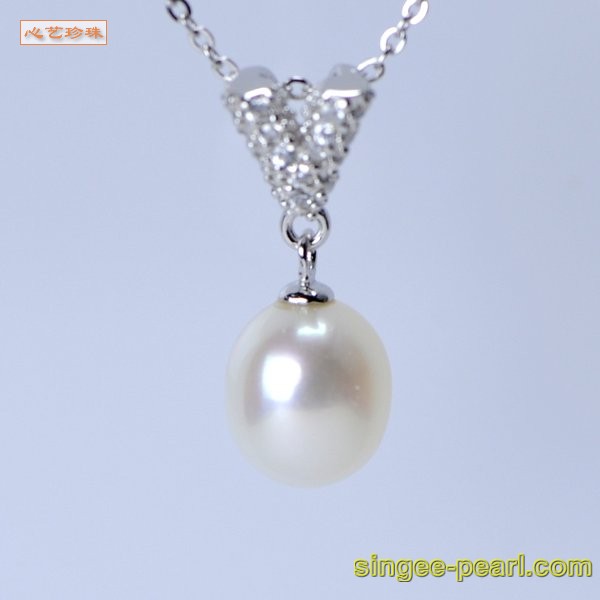 (8.5-9mm白色)珍珠挂坠GZ12013|心艺珍珠饰品网-珍珠图片
