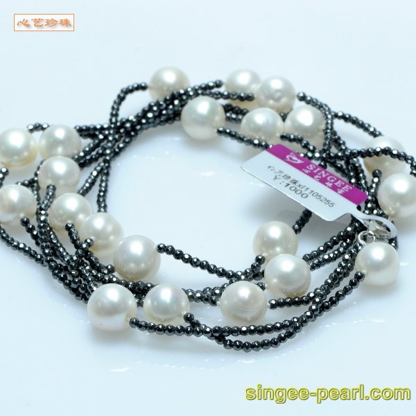 心艺珍珠图片:(10-11白色)珍珠手链SL12027-1->点击浏览大图