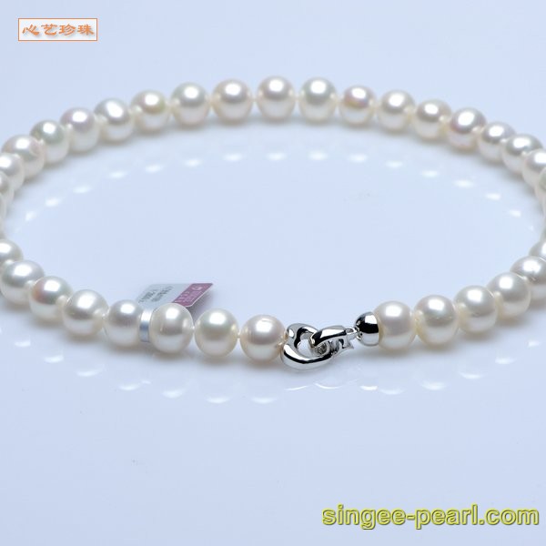 心艺珍珠图片:(11-12mm白色)珍珠项链XL12012->点击浏览大图