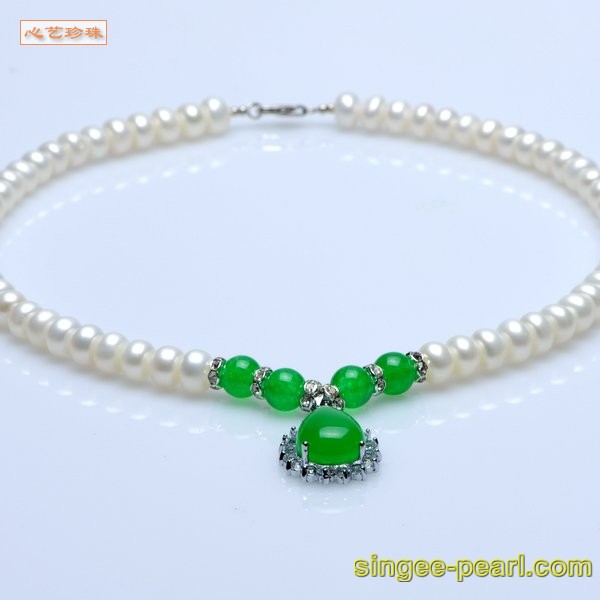 心艺珍珠图片:(8-9mm白色)珍珠项链XL12016-1