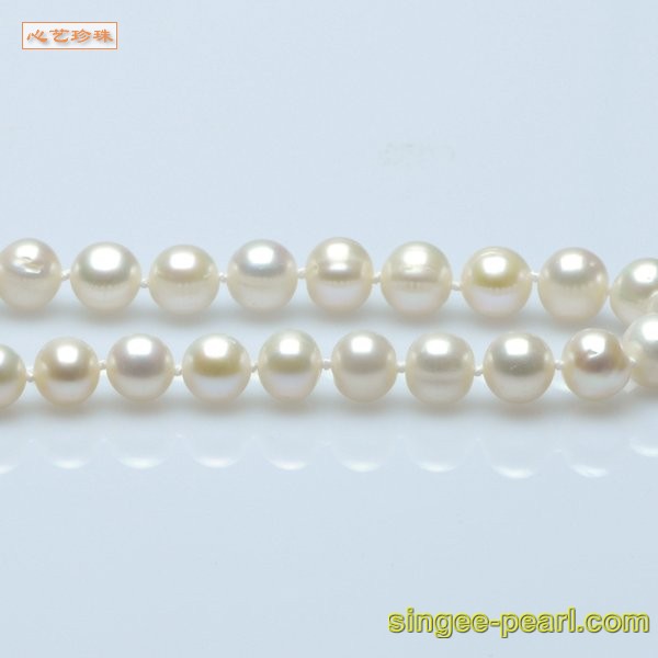 (8-9mm白色)珍珠项链XL12024-2|心艺珍珠饰品网-珍珠图片