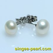 (8-8.5mm白色)珍珠耳钉ED12001-1|心艺价格20至50元淡水珍珠耳钉图片