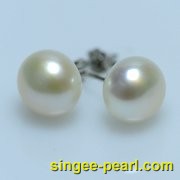 (9.5-10mm白色)珍珠耳钉ED12002-3|心艺价格20至50元淡水珍珠耳钉图片