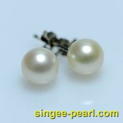 (8-8.5mm白色)珍珠耳钉ED12004-2|心艺正圆淡水珍珠耳钉图片