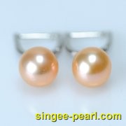 (8.5-9mm粉色)珍珠耳钉ED12006-2|心艺鹅蛋形淡水珍珠耳钉图片