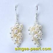 (4-5mm白色)珍珠耳钉ED12009-4|心艺珍珠饰品网-珍珠图片