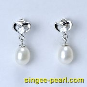 (7-8mm白色)珍珠耳钉ED12025|心艺珍珠饰品网-珍珠图片