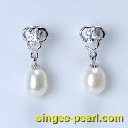 (7-8mm白色)珍珠耳钉ED12026-2|心艺珍珠饰品网-珍珠图片