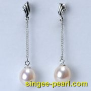 (8-9mm白色)珍珠耳钉ED12038|心艺珍珠饰品网-珍珠图片