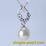 (8.5-9mm白色)珍珠挂坠GZ12008|心艺珍珠饰品网-珍珠图片展示