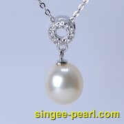 (8.5-9mm白色)珍珠挂坠GZ12009|心艺珍珠饰品网-珍珠图片展示