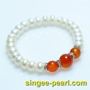 (8-9mm白色)珍珠手链SL12011-1|心艺四面光珍珠图片