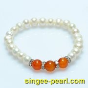 (7-8mm白色)珍珠手链SL12012-3-心艺珍珠图片