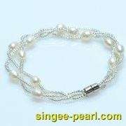 (7-8mm白色)珍珠手链SL12015-2|心艺中等光泽珍珠图片