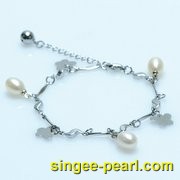 (7-8mm白色)珍珠手链SL12020-7|心艺铜镀烙配件珍珠图片