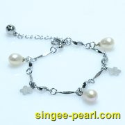 (7-8mm白色)珍珠手链SL12020-10|心艺铜镀烙配件珍珠图片
