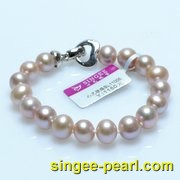(9-10mm紫色)珍珠手链SL12014-1-心艺珍珠图片
