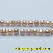 (8-9mm紫色)珍珠项链XL12024-1|心艺一般光泽珍珠图片