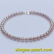 (10-11mm紫色)珍珠项链XL12030-1|心艺淡水珍珠饰品图片
