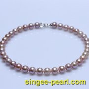 (11-12mm紫色)珍珠项链XL12032-1