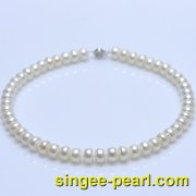(10-11mm白色)珍珠项链XL12033__心艺珍珠饰品网-饰品图片