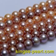 (11-12mm粉色，紫色)珍珠直链ZL12003-3|心艺珍珠饰品网-珍珠图片