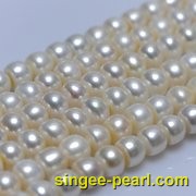 (11-12mm白色)珍珠直链ZL12009-3|心艺四面光珍珠图片