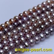 (8-9mm紫色)珍珠直链ZL12016-1|心艺淡水珍珠饰品图片