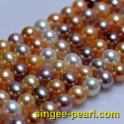 (10-11mm混彩)珍珠直链ZL12022-2|心艺珍珠饰品网-珍珠图片