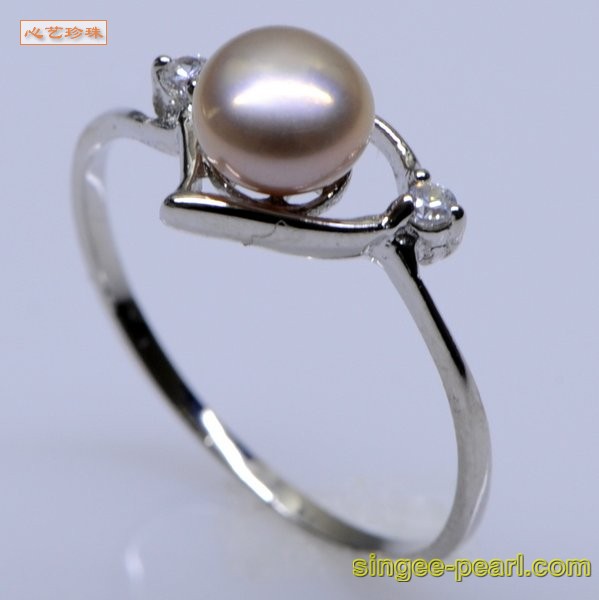 (6.5-7mm紫色)珍珠戒指JZ12013-1|心艺珍珠饰品网-珍珠图片