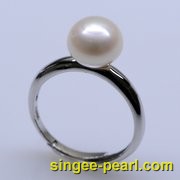 (9.5-10mm白色)珍珠戒指JZ12002__心艺珍珠饰品网-饰品图片