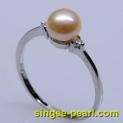 (6.5-7mm粉色)珍珠戒指JZ12005-3__心艺珍珠饰品网-饰品图片