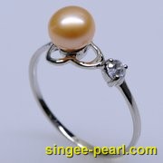 (6.5-7mm粉色)珍珠戒指JZ12011-3-心艺珍珠图片