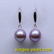 (10-11mm紫色)珍珠耳钉ED12056|心艺鹅蛋形淡水珍珠耳钉图片