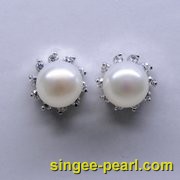 (9.5-10mm白色)珍珠耳钉ED12060-3|心艺点位9-10mm淡水珍珠耳钉图片