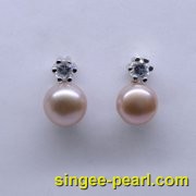 (8-8.5mm紫色)珍珠耳钉ED12062-1|心艺珍珠饰品网-珍珠图片