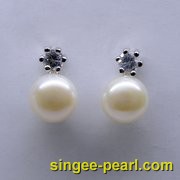 (8-8.5mm白色)珍珠耳钉ED12062-2|心艺点位8-9mm淡水珍珠耳钉图片