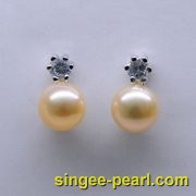 (8-8.5mm粉色)珍珠耳钉ED12062-3|心艺无瑕淡水珍珠耳钉图片