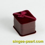 (珍珠珠宝)深紫红绒布戒指盒BZ12020|心艺珍珠包装系列图片