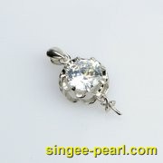 水晶之恋925银挂坠珍珠配件PJ12001|心艺珍珠饰品网-珍珠图片