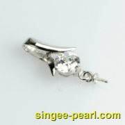 人字形925银挂坠珍珠配件PJ12003|心艺珍珠饰品网-珍珠图片