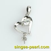 弯爱心坠925银珍珠配件PJ12019|心艺珍珠配件图片