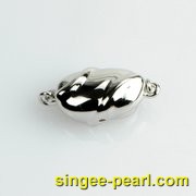 铜镀白金月光扣珍珠配件PJ12042-心艺珍珠图片