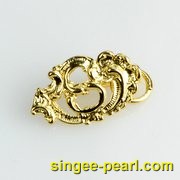铜镀黄金英伦款的扣珍珠配件PJ12047|心艺珍珠饰品网-珍珠图片