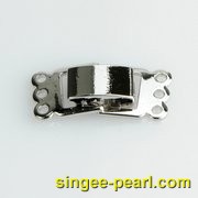 铜镀白金3排手表扣珍珠配件PJ12049|心艺珍珠饰品网-珍珠图片
