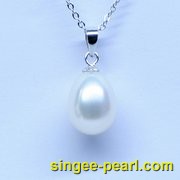 (9-9.5mm白色)珍珠挂坠GZ12028-1-心艺珍珠图片