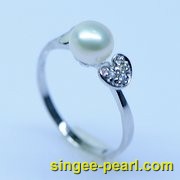(6.5-7mm白色)珍珠戒指JZ12020-1-心艺珍珠图片
