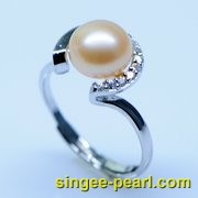 (9.5-10mm粉色)珍珠戒指JZ12024-2|心艺珍珠饰品网-珍珠图片