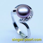 (9.5-10mm紫色)珍珠戒指JZ12024-3-心艺珍珠图片